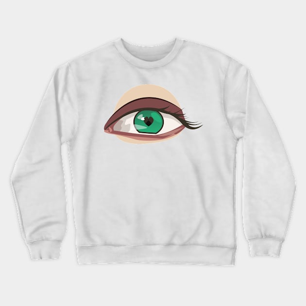 realistic eye heart pupil Crewneck Sweatshirt by zaiynabhw